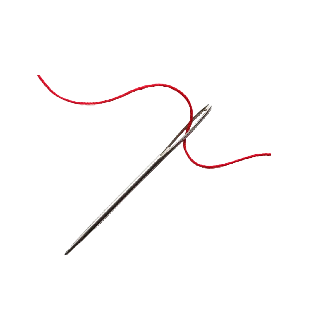 Sewing needle with red thread